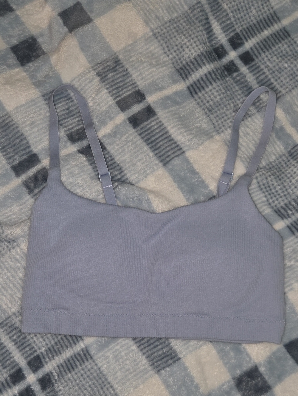 aerie Light blue Ribbed Seamless Bralette